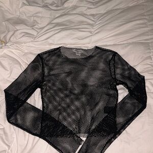 Urban Outfitters Black Mesh Crop Top